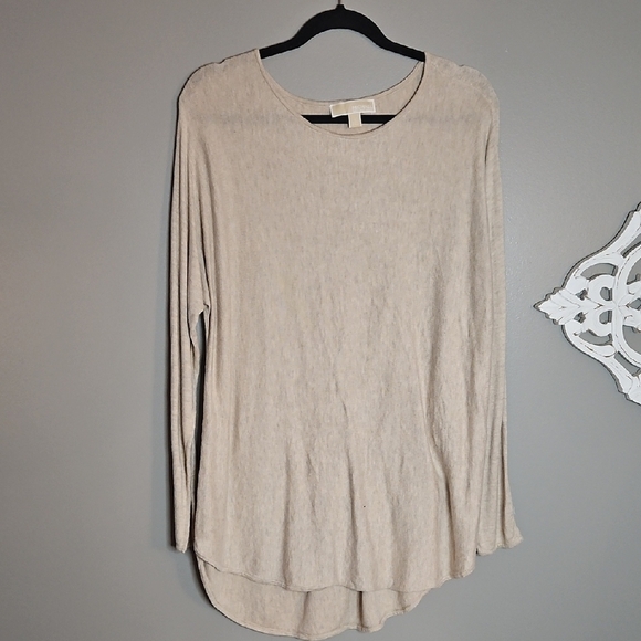 Michael Kors Cream Tunic Relaxed Ribbed Style - Picture 1 of 5
